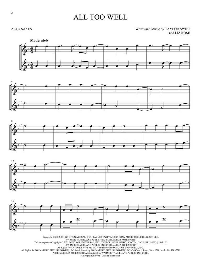 Other Cover Image Chart Hits for Two Alto Sax
