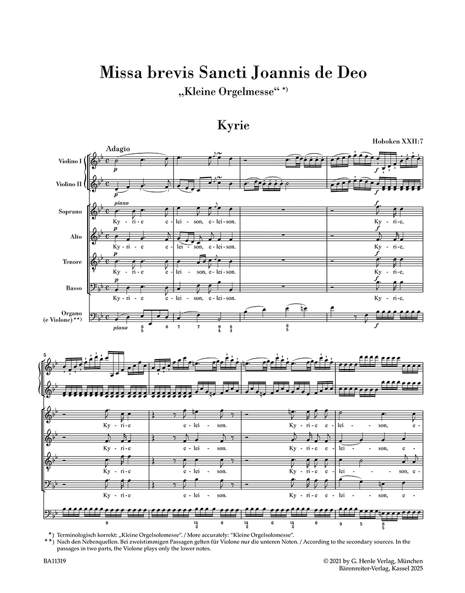 Other Cover Image Missa brevis Sancti Joannis Hob. XXII:7 "Kleine Orgelmesse"