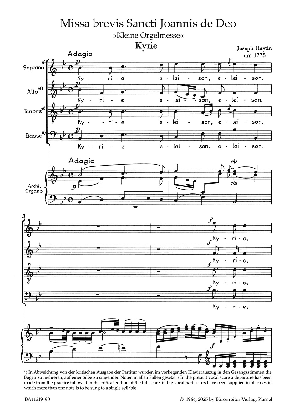 Other Cover Image Missa brevis Sancti Joannis Hob. XXII:7 "Kleine Orgelmesse"