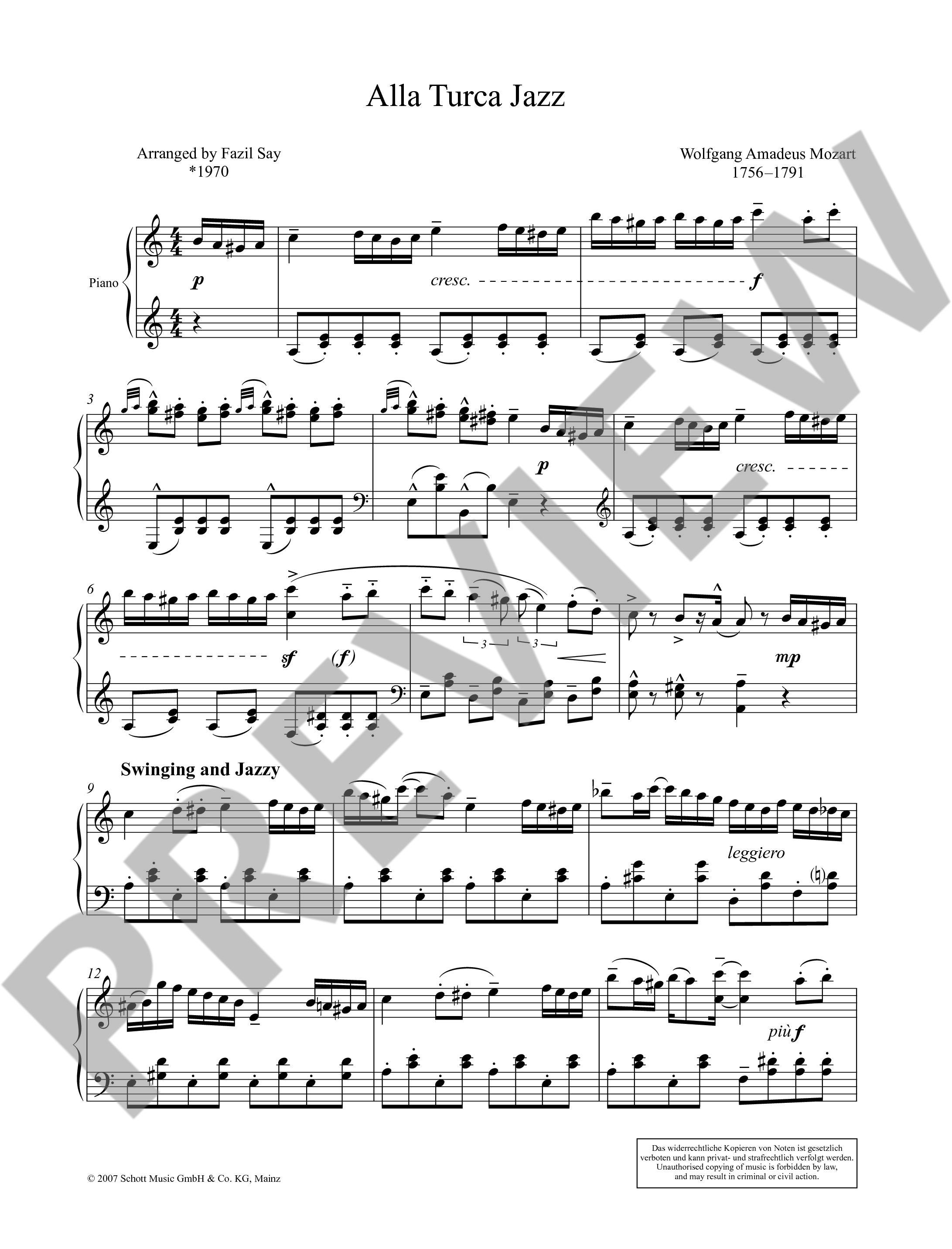 Other Cover Image Alla Turca Jazz op. 5b