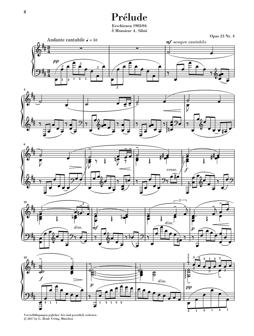 Other Cover Image Prélude D-dur op. 23/4