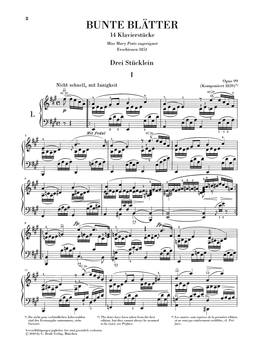 Other Cover Image Bunte Blätter op. 99