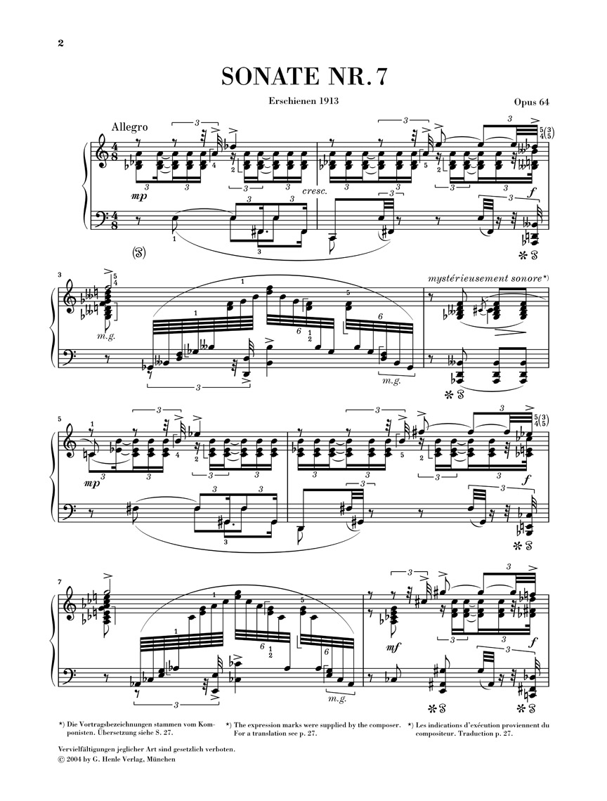 Other Cover Image Klaviersonate Nr. 7 op. 64