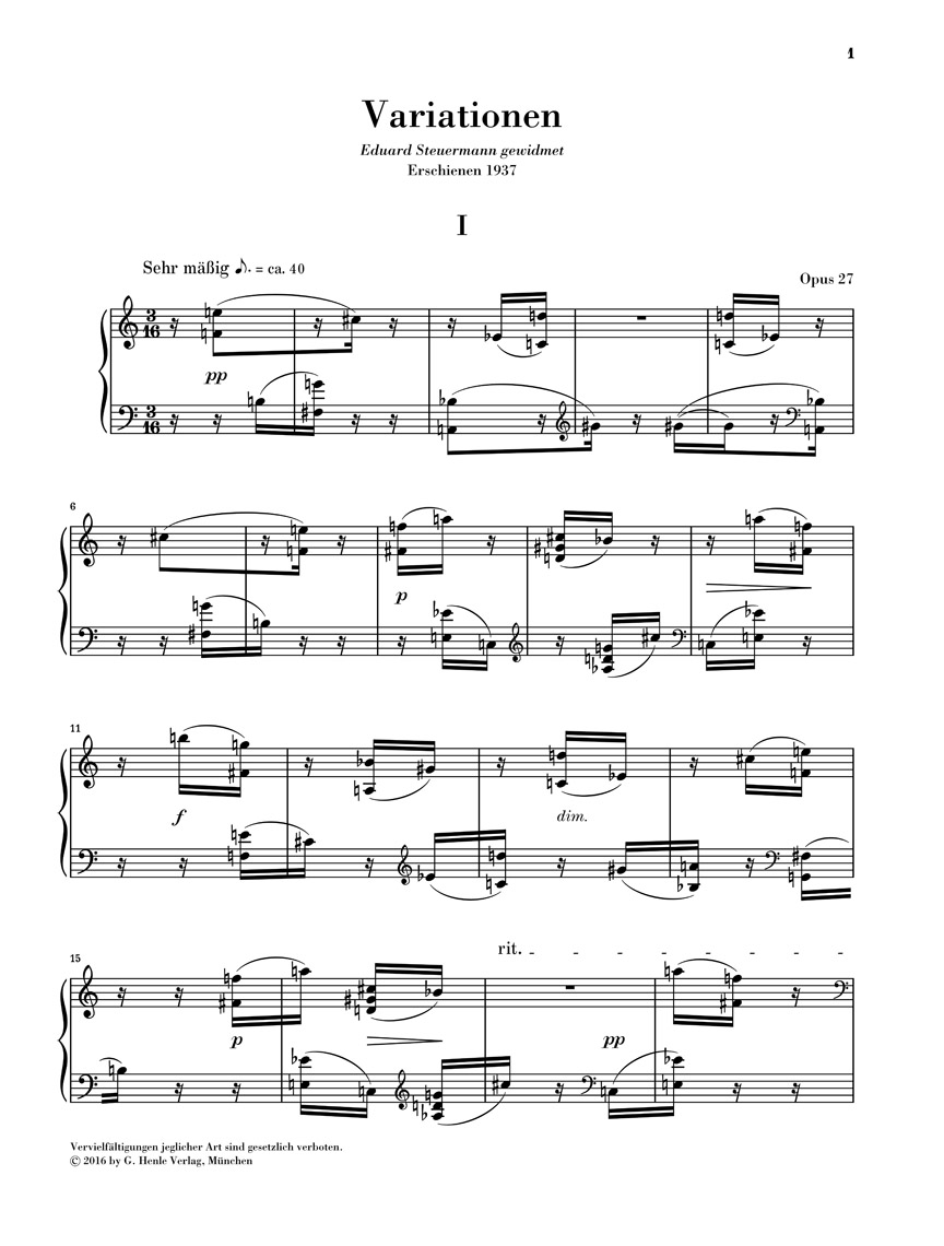 Other Cover Image Variationen op. 27