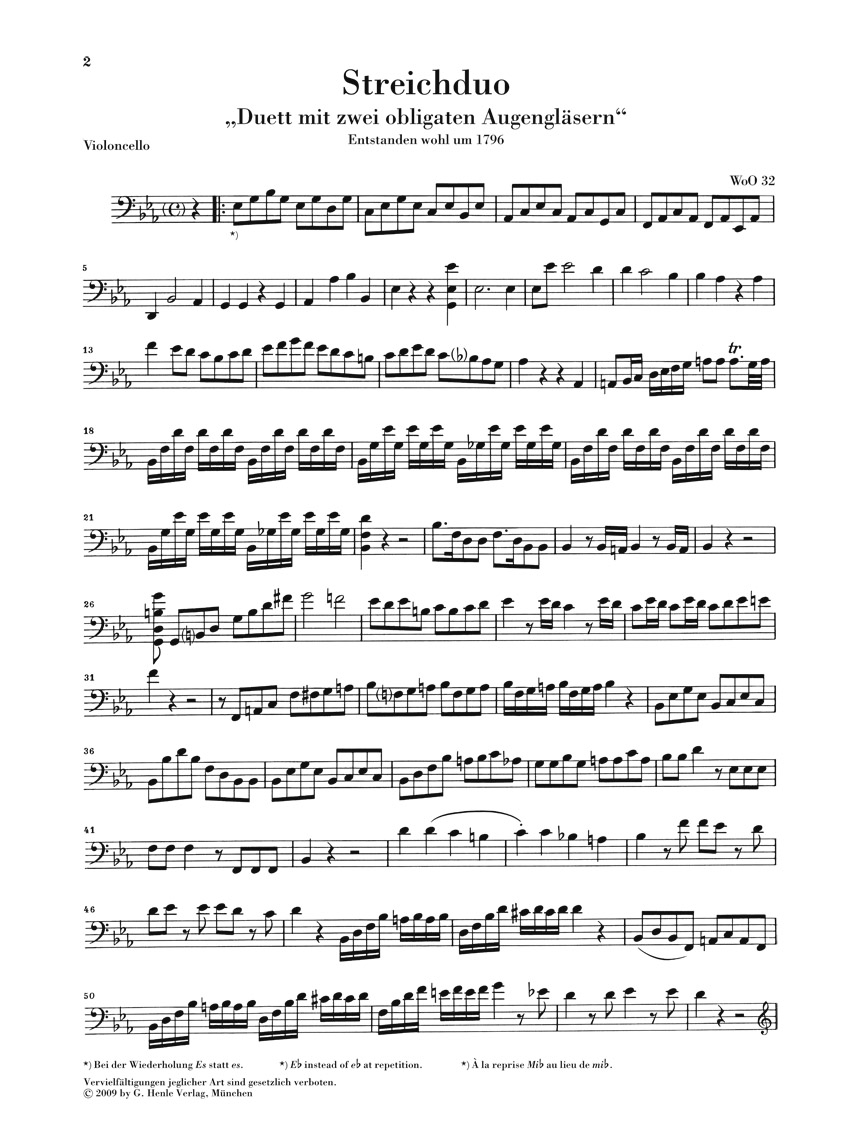 Other Cover Image Duett mit zwei obligaten Augengläsern WoO 32 für Viola und Violoncello