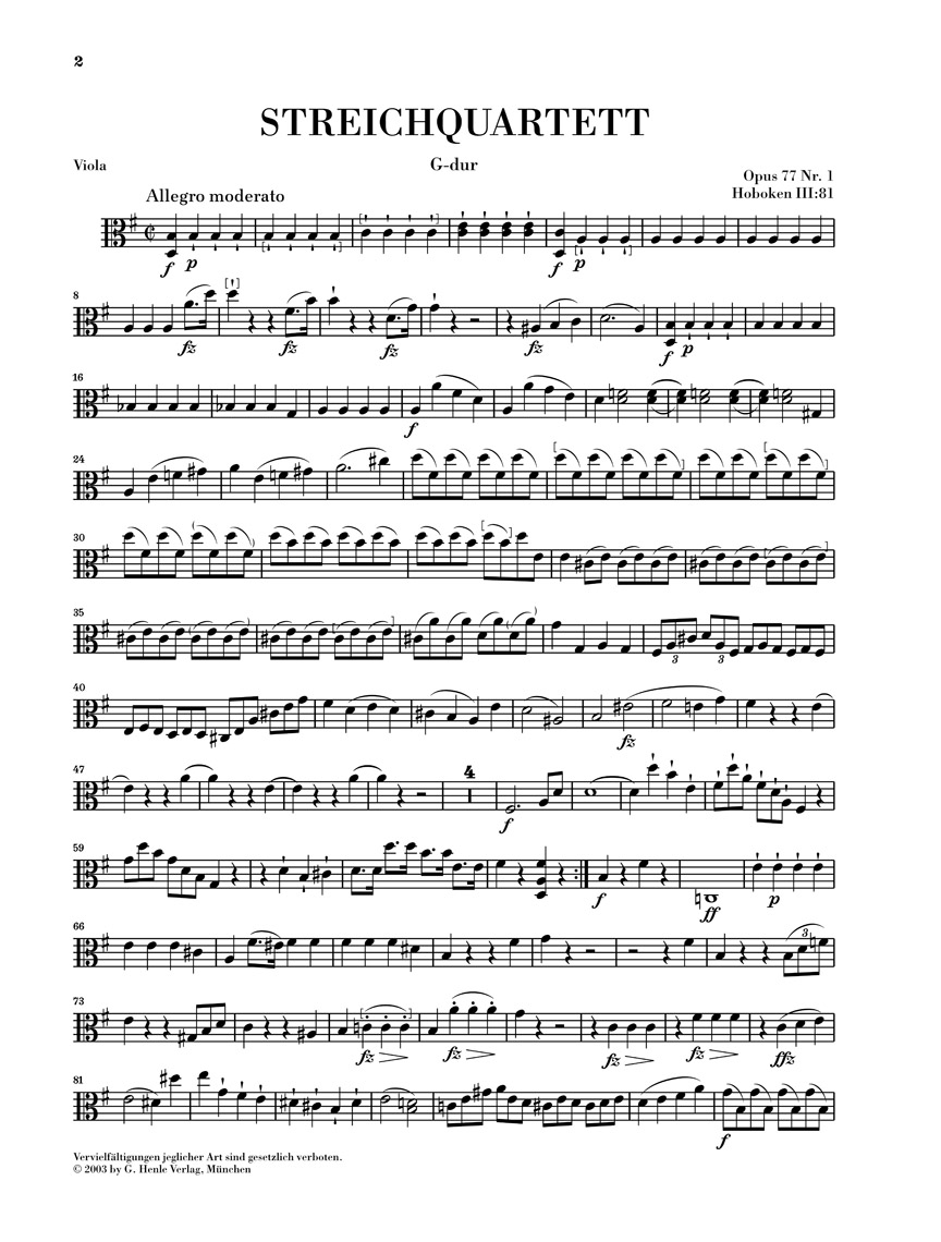 Other Cover Image Streichquartette Heft XI op. 77, 103