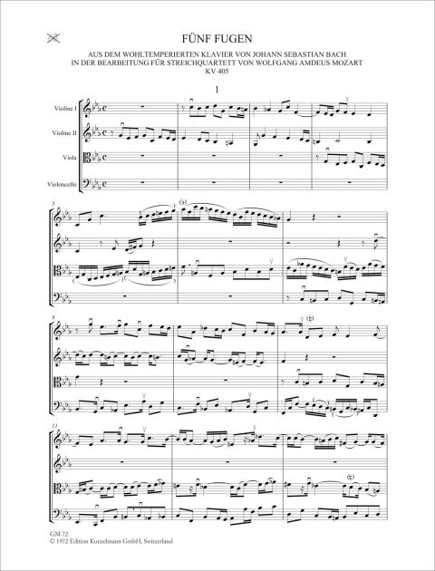 Other Cover Image 5 Fugen für Streichquartett oder Streichorchester KV 405