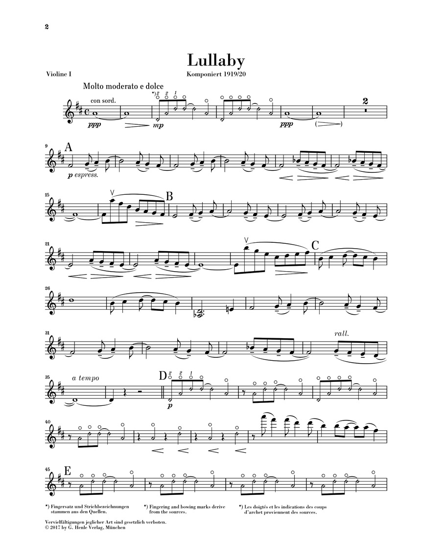 Other Cover Image Lullaby für Streichquartett