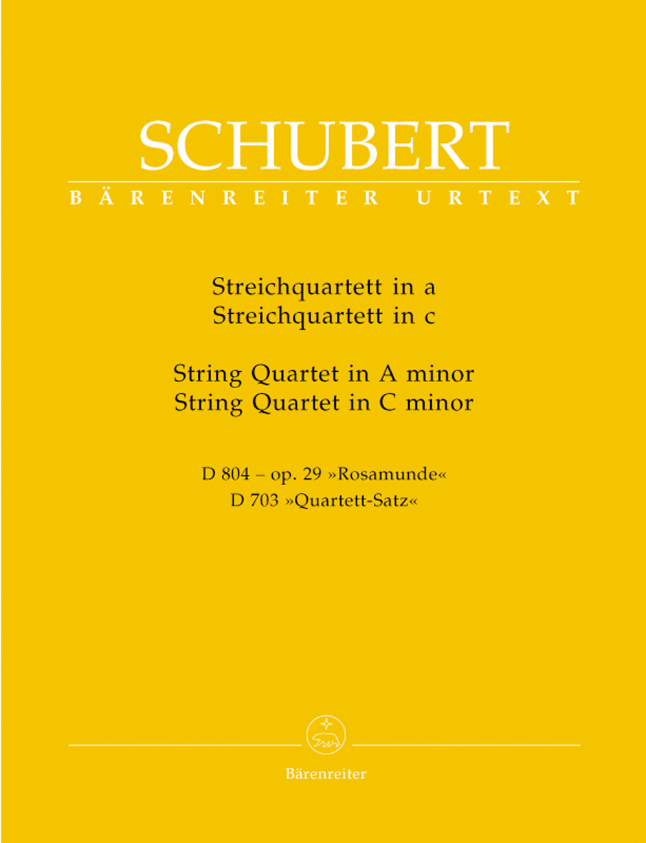 Front Cover Image Streichquartett a-Moll D 804 op. 29 "Rosamunde" / Streichquartett c-Moll D 703 "Quartett-Satz" und Fragment des zweiten Satzes