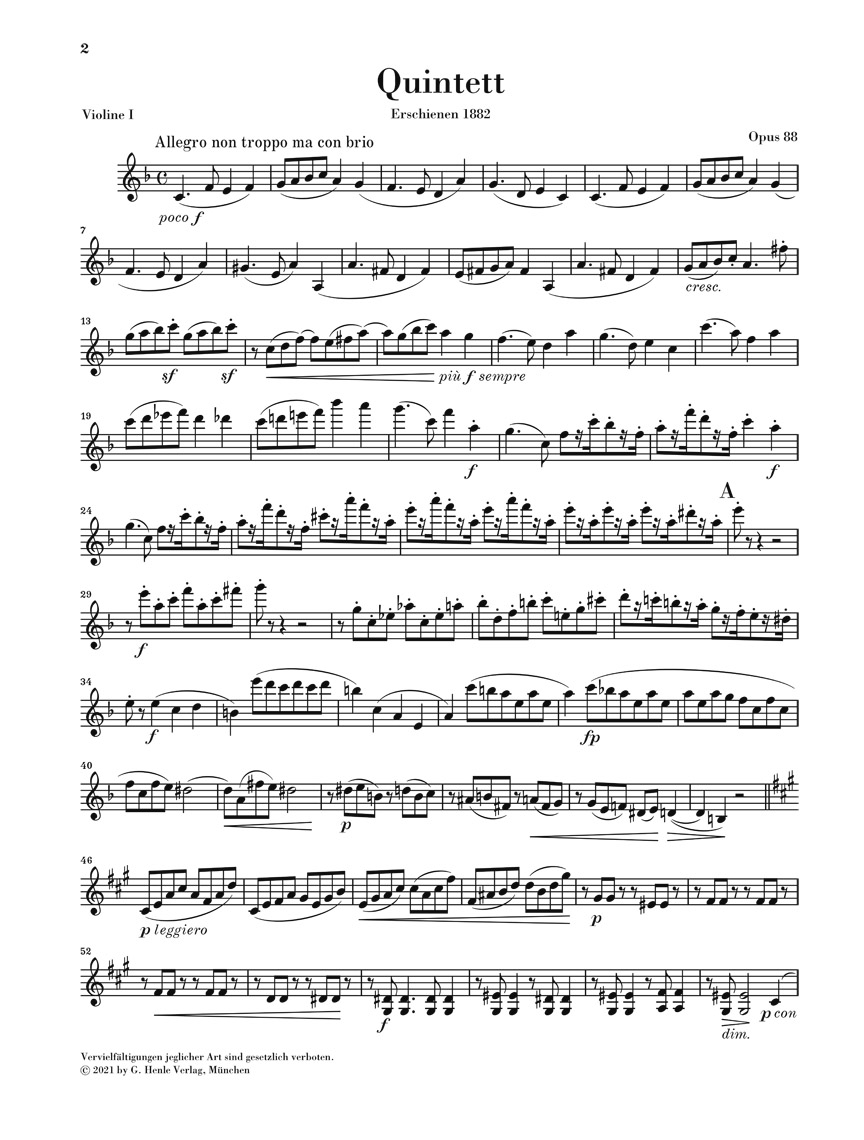 Other Cover Image Streichquintett Nr. 1 F-dur op. 88