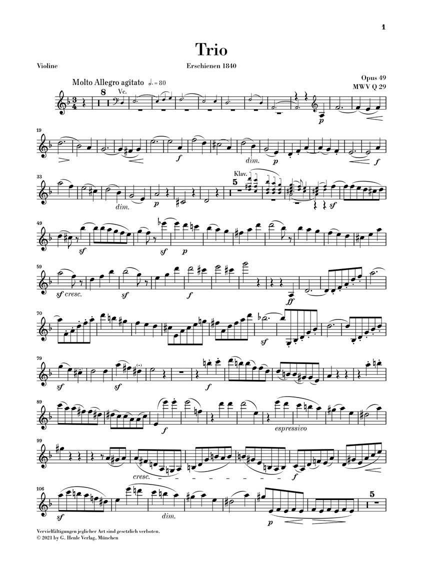 Other Cover Image Klaviertrio Nr. 1 d-moll op. 49