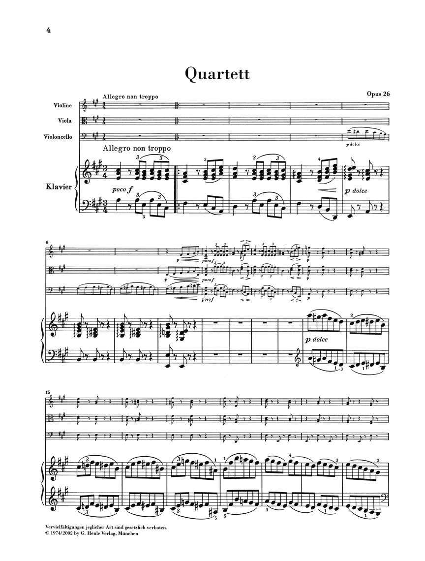 Other Cover Image Klavierquartett A-dur op. 26