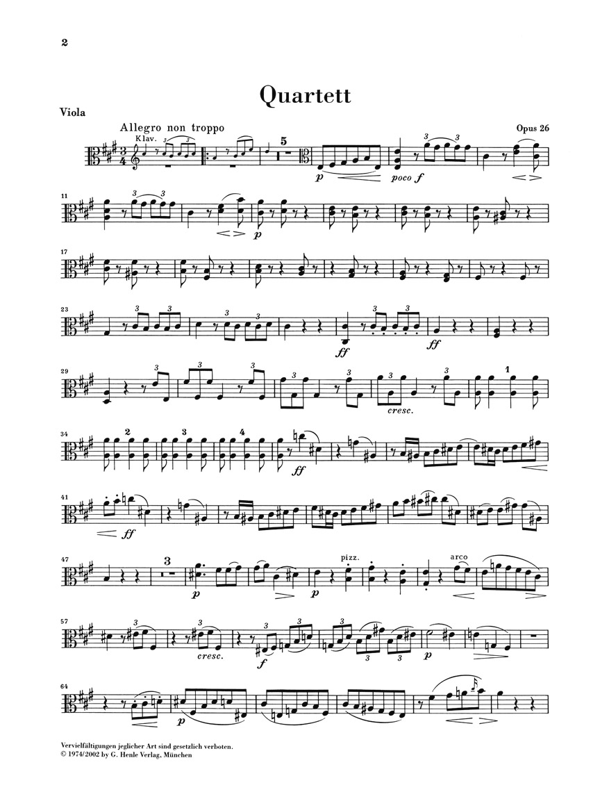 Other Cover Image Klavierquartett A-dur op. 26