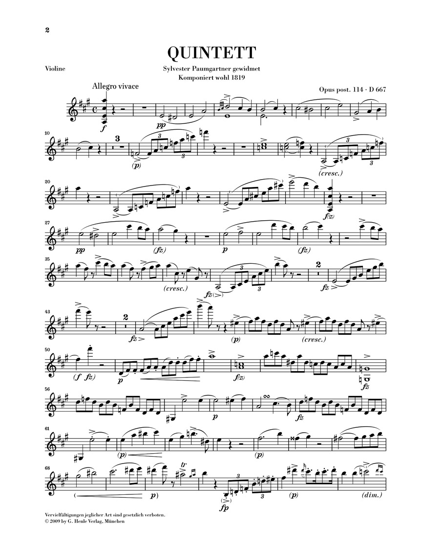 Other Cover Image Klavierquintett A-dur Opus post. 114 D 667 "Forellenquintett"