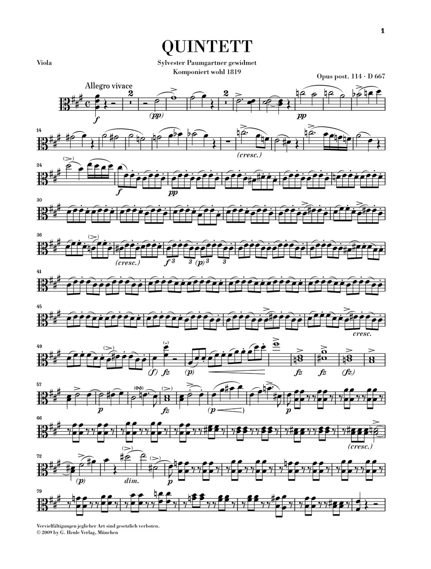 Other Cover Image Klavierquintett A-dur Opus post. 114 D 667 "Forellenquintett"