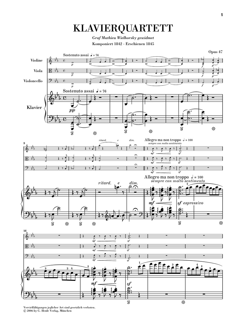 Other Cover Image Klavierquartett Es-dur op. 47