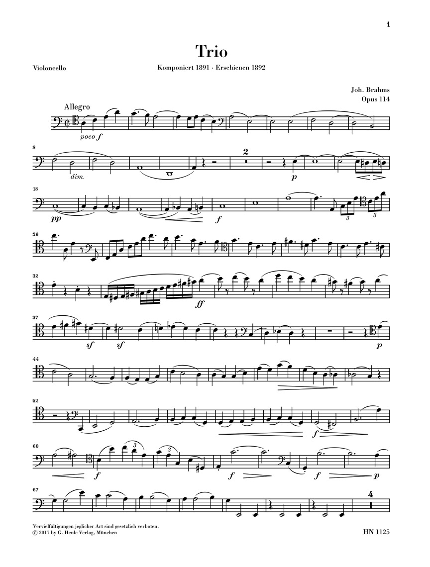 Other Cover Image Trio für Klavier, Klarinette oder Viola und Violoncello a-moll op. 114