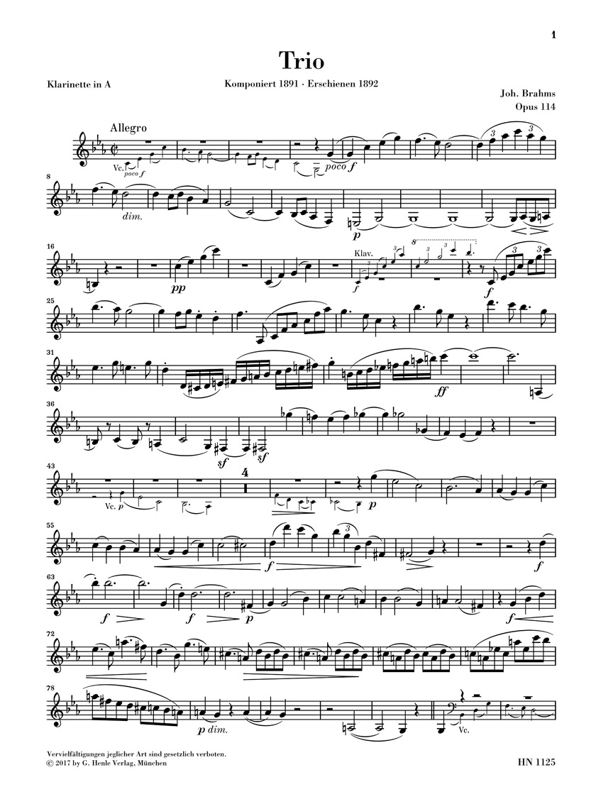 Other Cover Image Trio für Klavier, Klarinette oder Viola und Violoncello a-moll op. 114