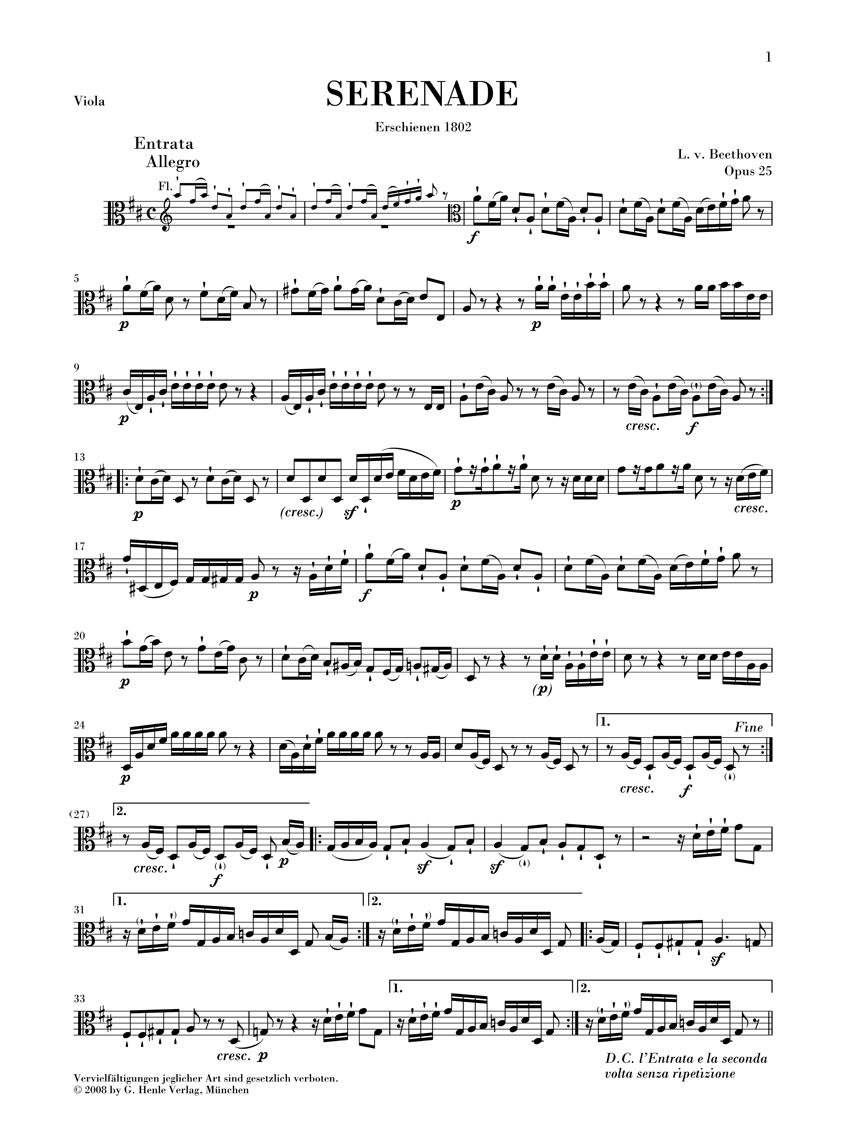 Other Cover Image Serenade op. 25 für Flöte, Violine und Viola