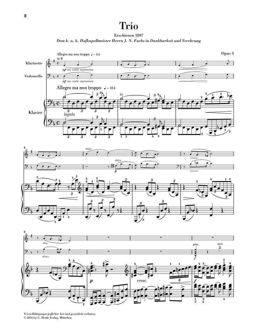 Other Cover Image Trio für Klavier, Klarinette (Violine) und Violoncello d-moll op. 3