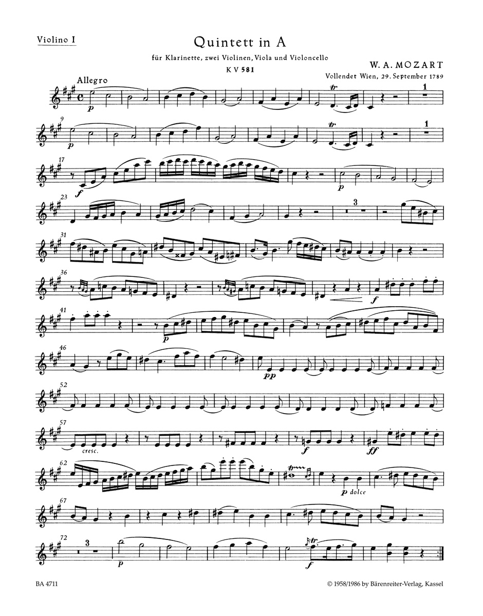 Other Cover Image Quintett für Klarinette, zwei Violinen, Viola und Violoncello A-Dur KV 581 "Stadler-Quintett"