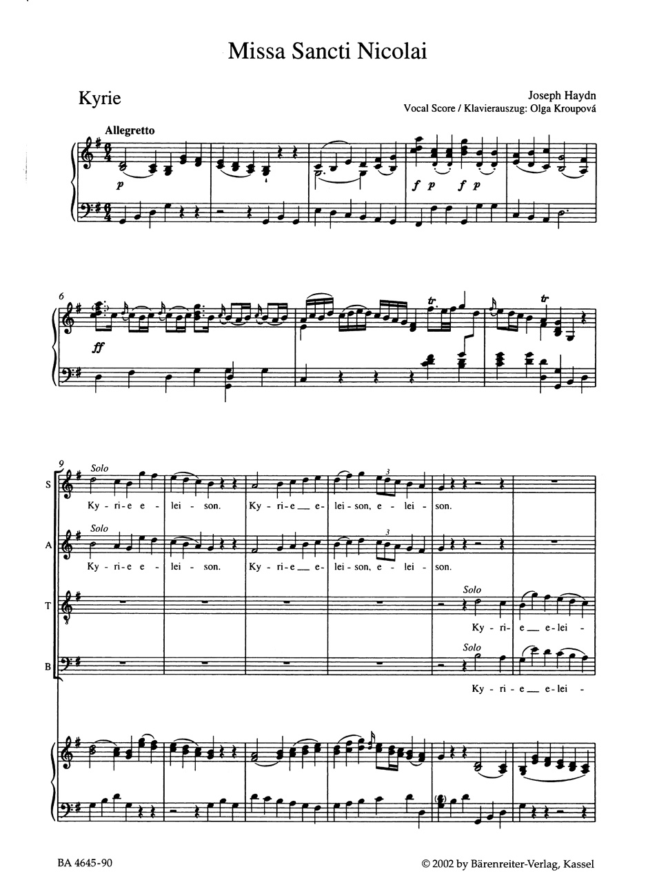 Other Cover Image Missa Sancti Nicolai Hob. XXII:6 "Nicolaimesse"
