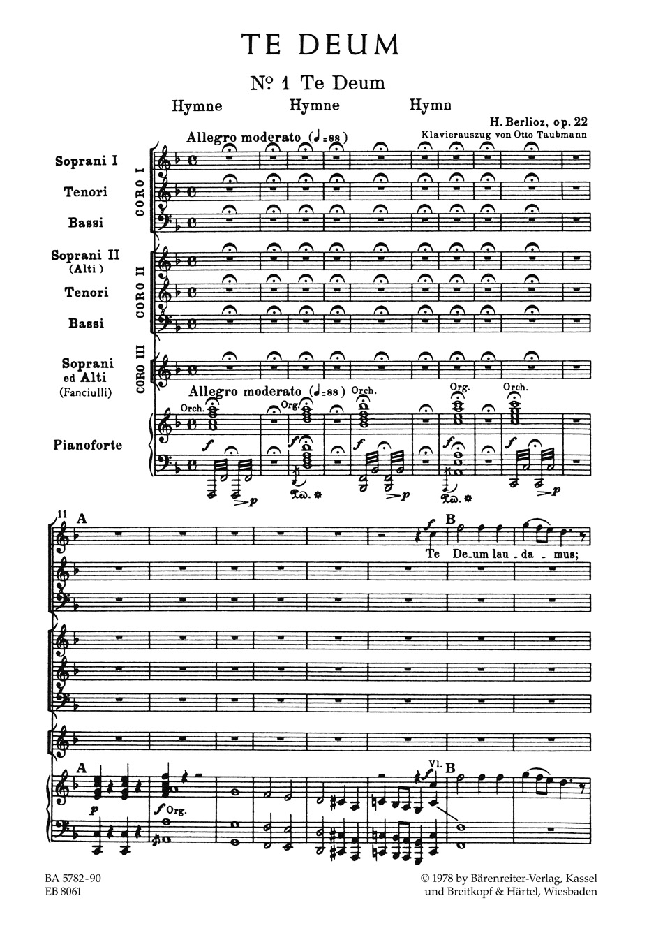 Other Cover Image Te Deum op. 22 Hol 118