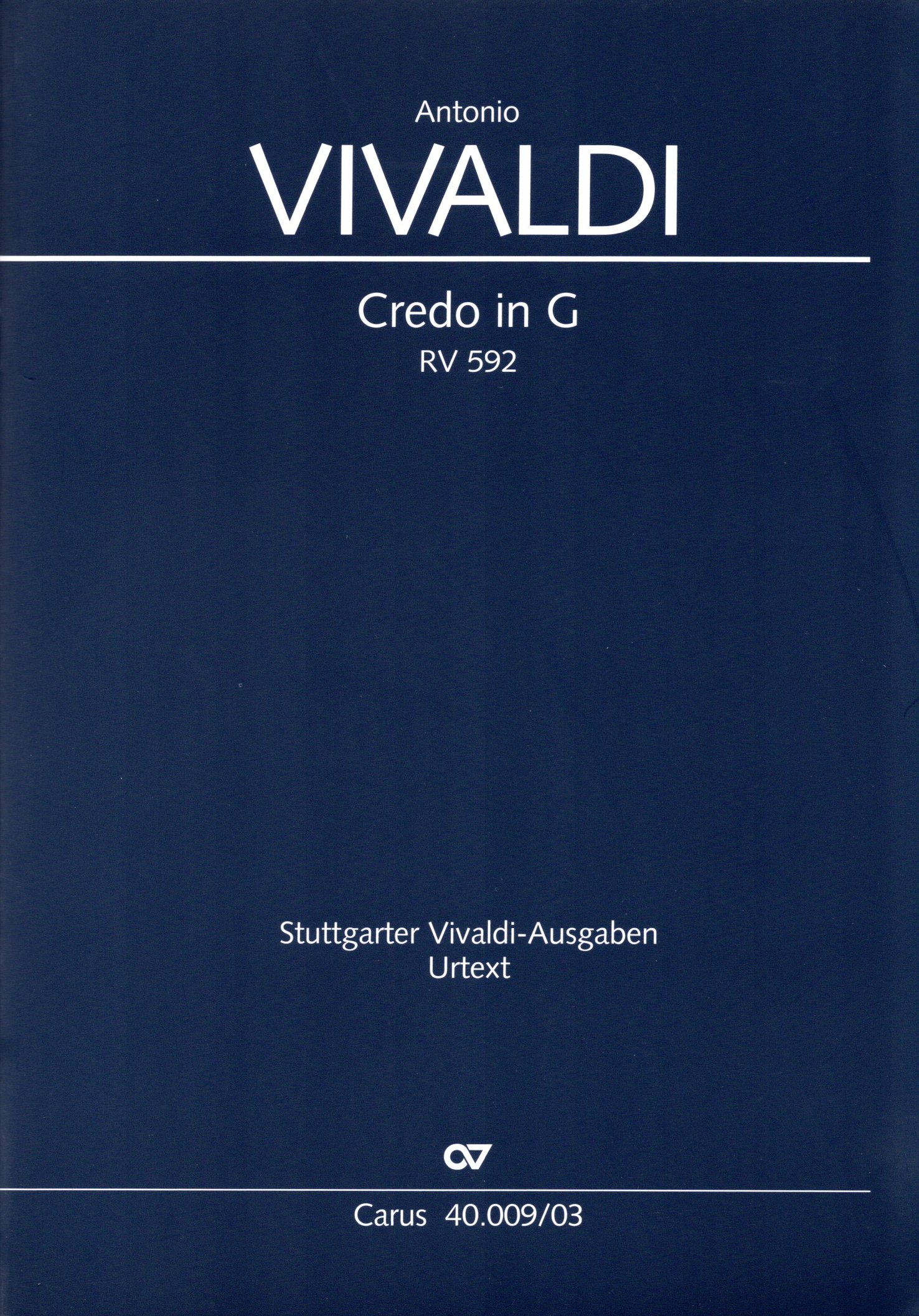 Front Cover Image Credo in G RV 592