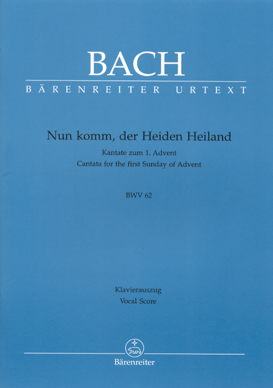 Front Cover Image Nun komm, der Heiden Heiland BWV 62
