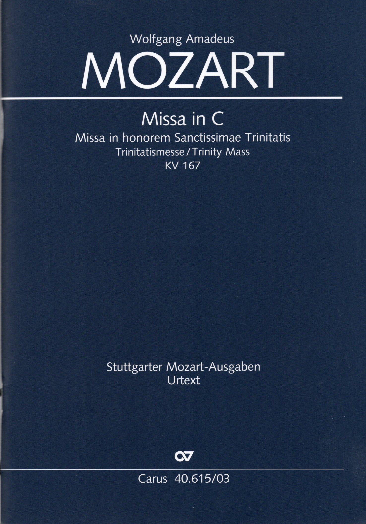 Front Cover Image Missa in C C-Dur KV 167