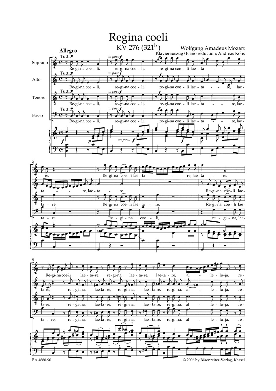 Other Cover Image Regina coeli KV 276 (321b)