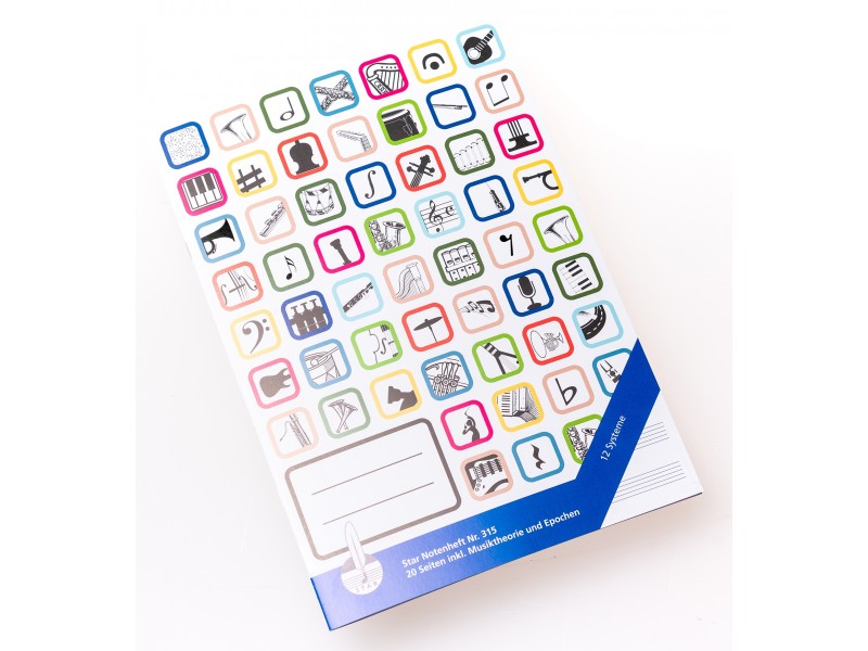 Front Cover Image Notenheft - DIN A4 hoch 12 Systeme 16 Seiten