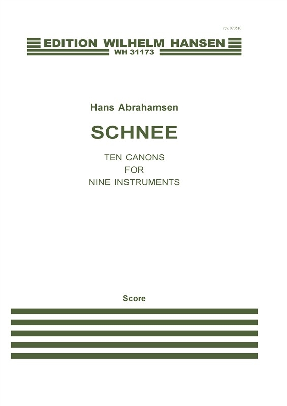 Front Cover Image Schnee - Ten Canons For Nine Instruments