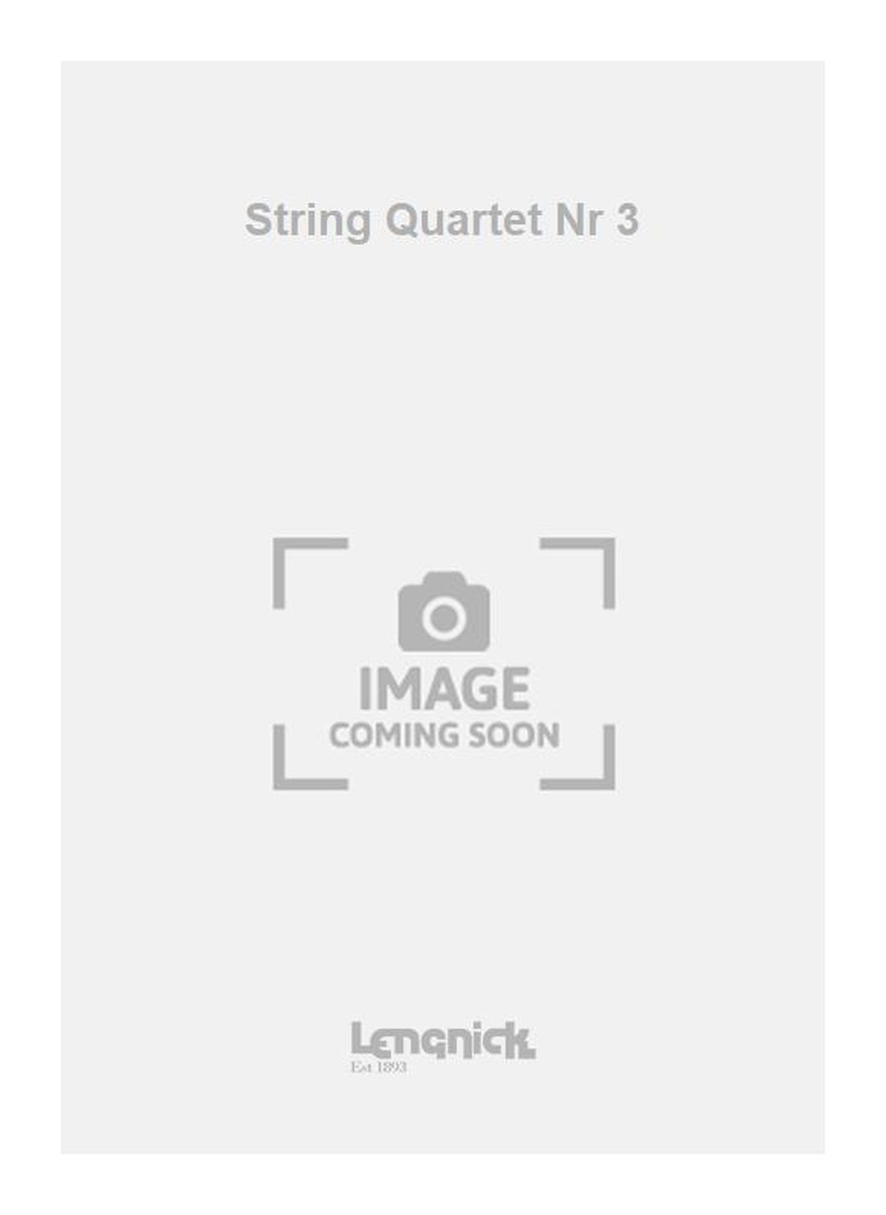Front Cover Image String Quartet Nr 3