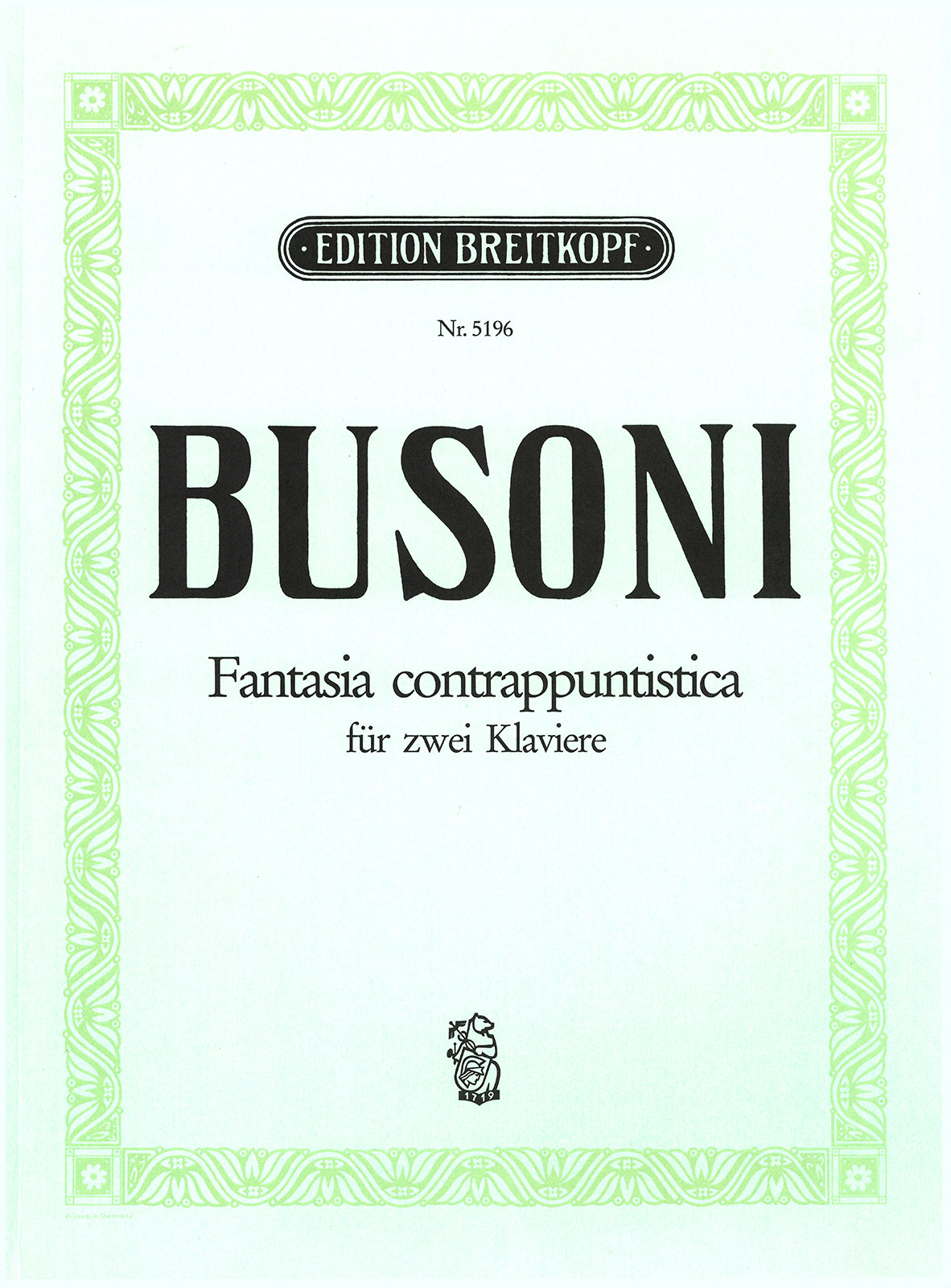 Front Cover Image Fantasia contrappuntistica K 256