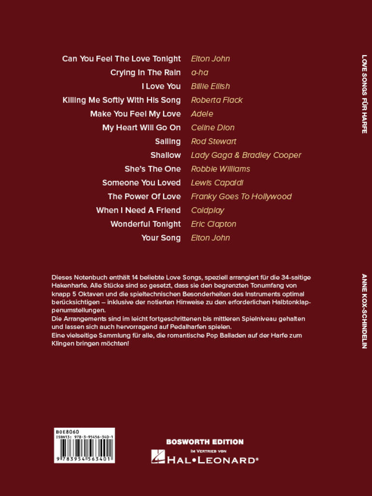 Other Cover Image Love Songs für Harfe