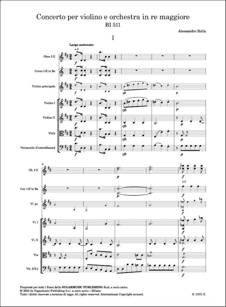 Other Cover Image Concerto per violino e orchestra BI 511