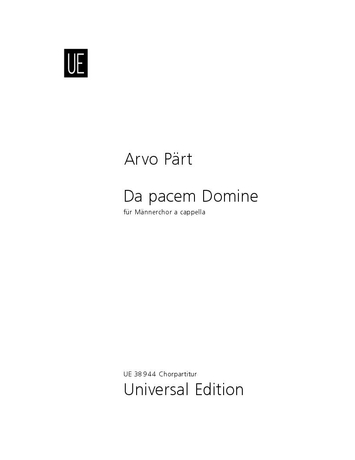 Front Cover Image Da pacem Domine