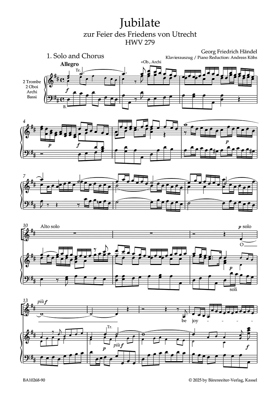 Other Cover Image Jubilate zur Feier des Friedens von Utrecht HWV 279 "Utrechter Jubilate"