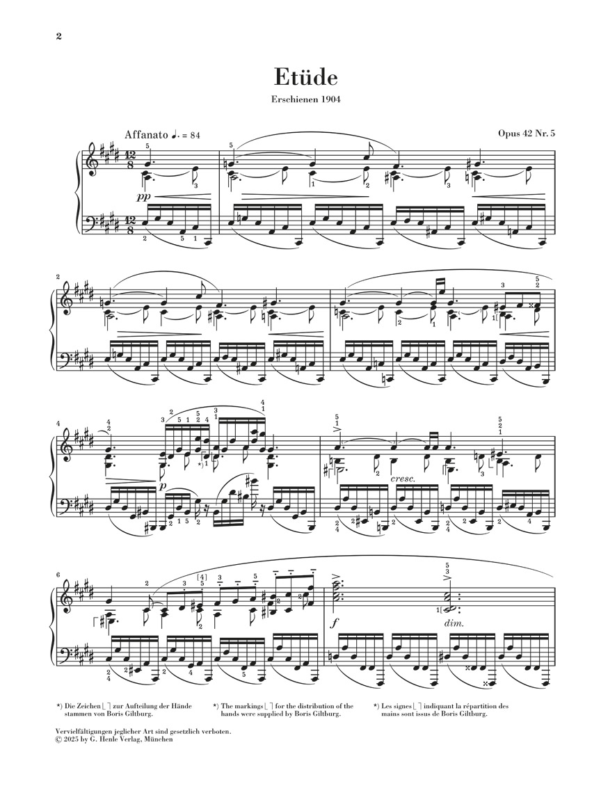 Other Cover Image Etüde cis-moll op. 42 Nr. 5
