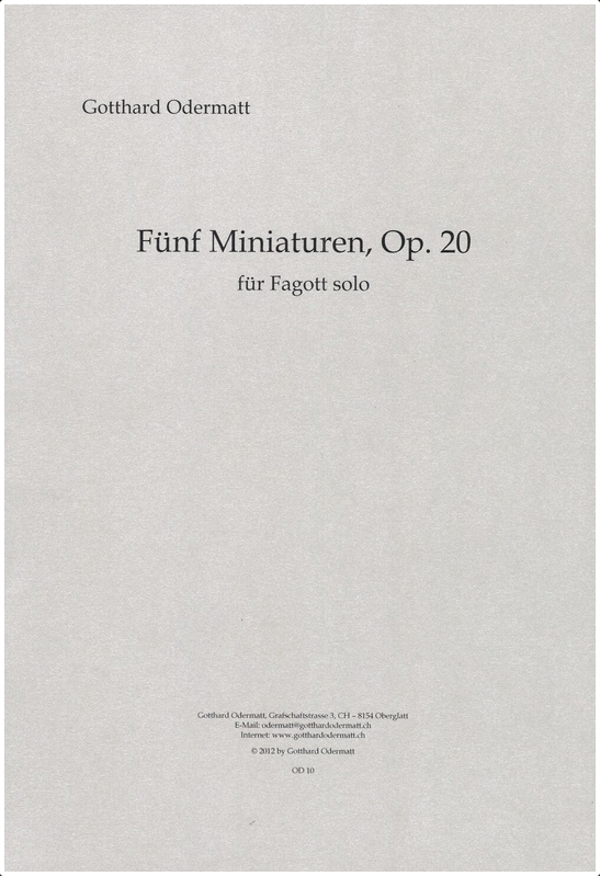 Front Cover Image 5 Miniaturen op. 20