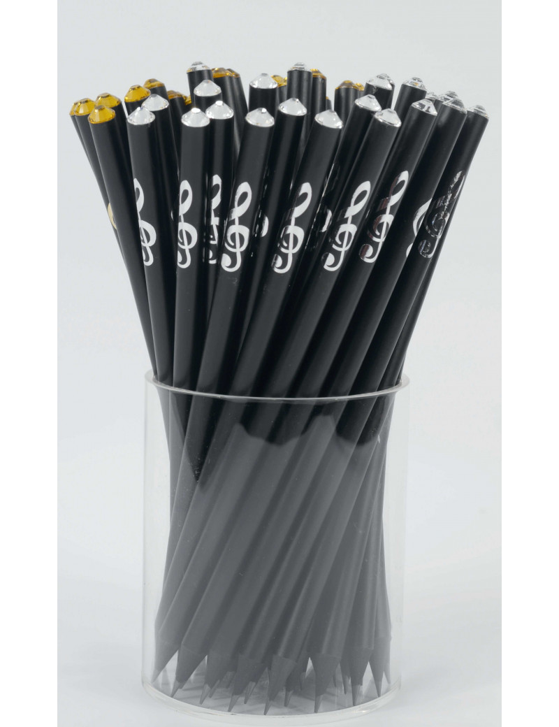 Front Cover Image Bleistift mit Violinschlüssel silber Folie/Kristall