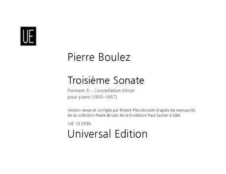 Front Cover Image Troisième Sonate: Formant 3 - Constellation-Miroir für Klavier