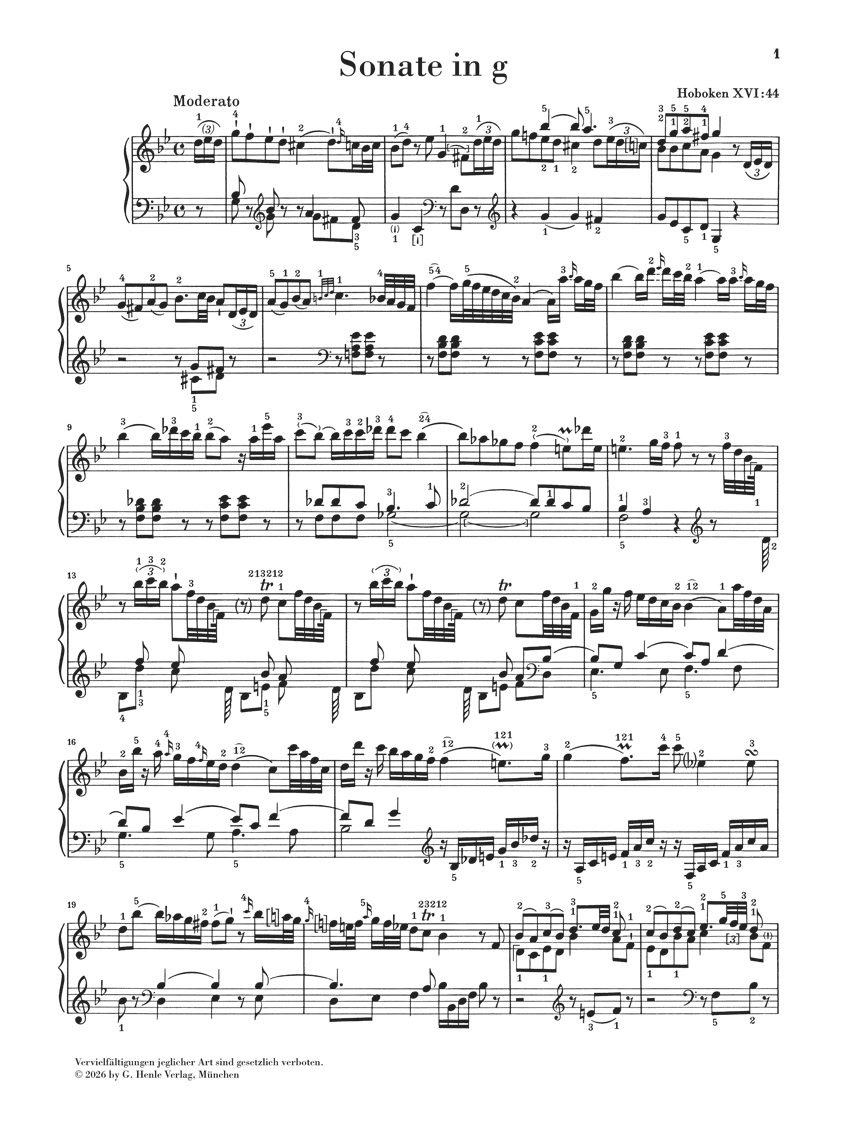 Other Cover Image Klaviersonate g-moll Hob. XVI:44