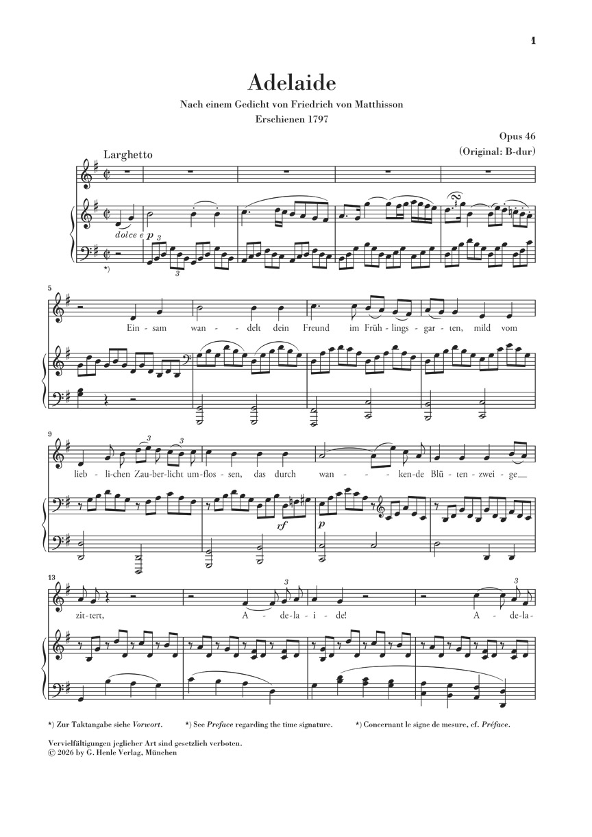 Other Cover Image Adelaide für Singstimme und Klavier Opus 46