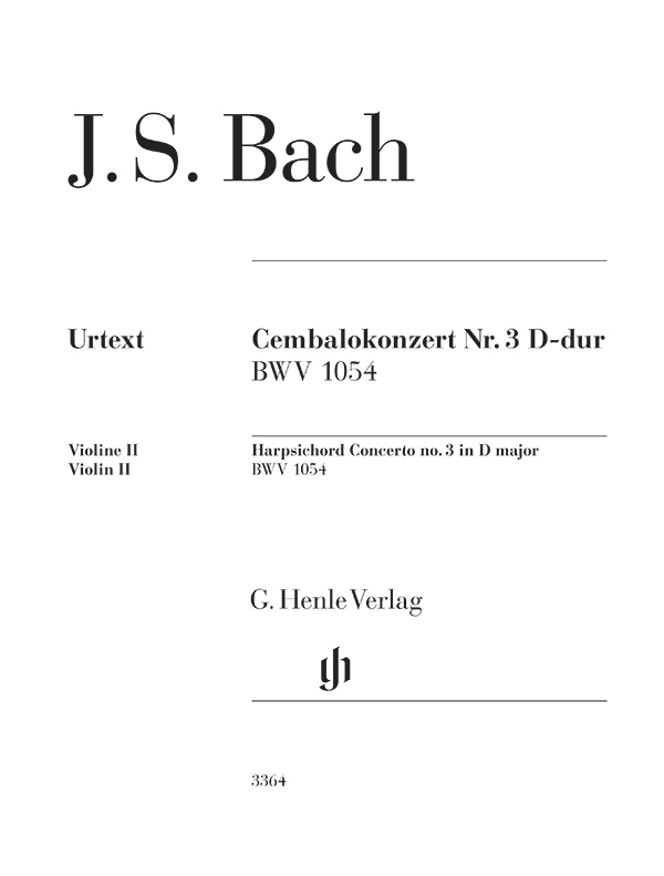 Front Cover Image Cembalokonzert Nr. 3 D-dur BWV 1054