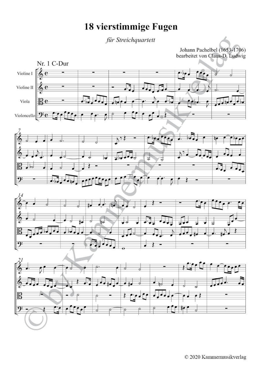 Other Cover Image 18 vierstimmige Fugen für 2 Violinen, Viola und Violoncello