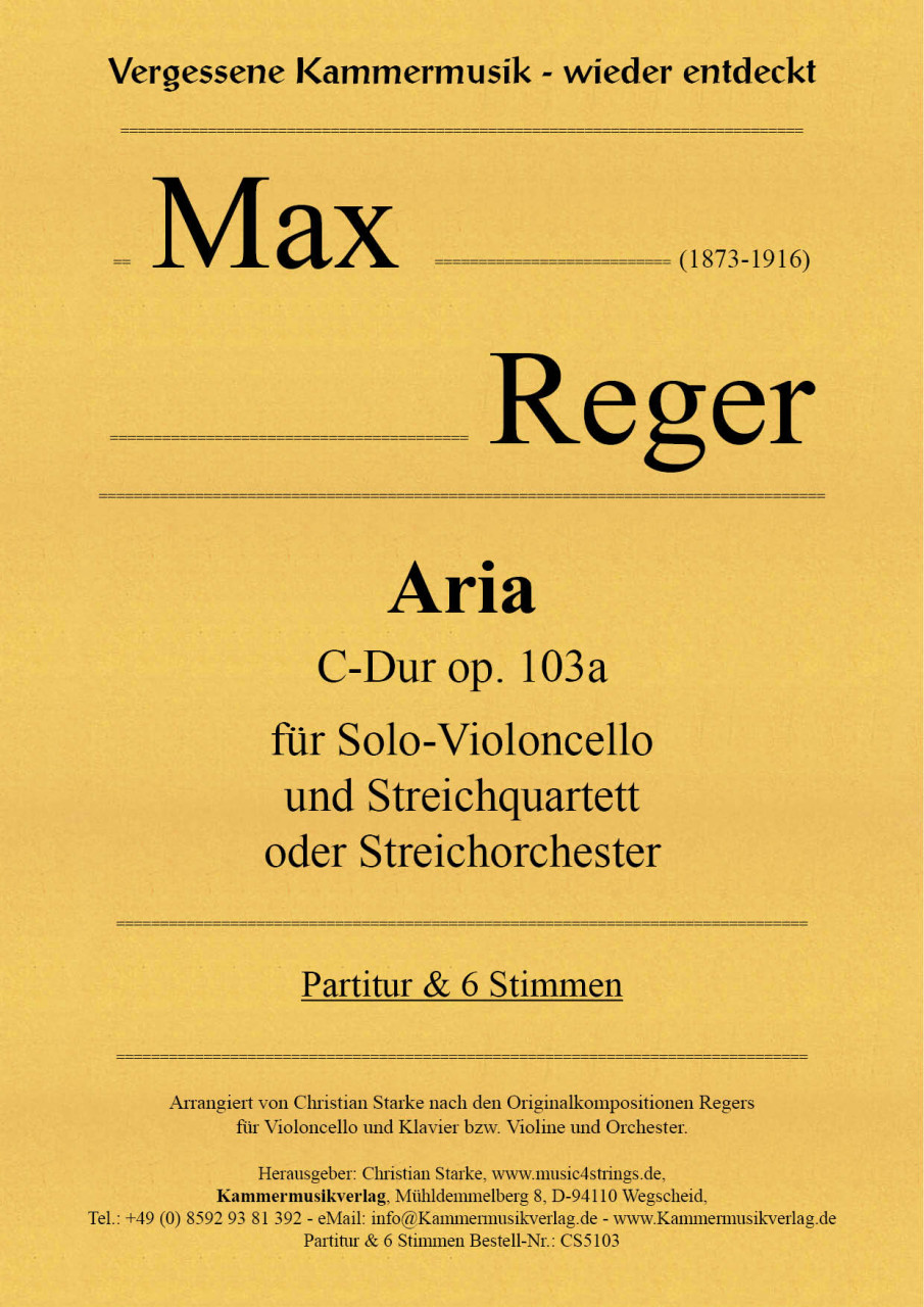 Front Cover Image Aria C-Dur op. 103a