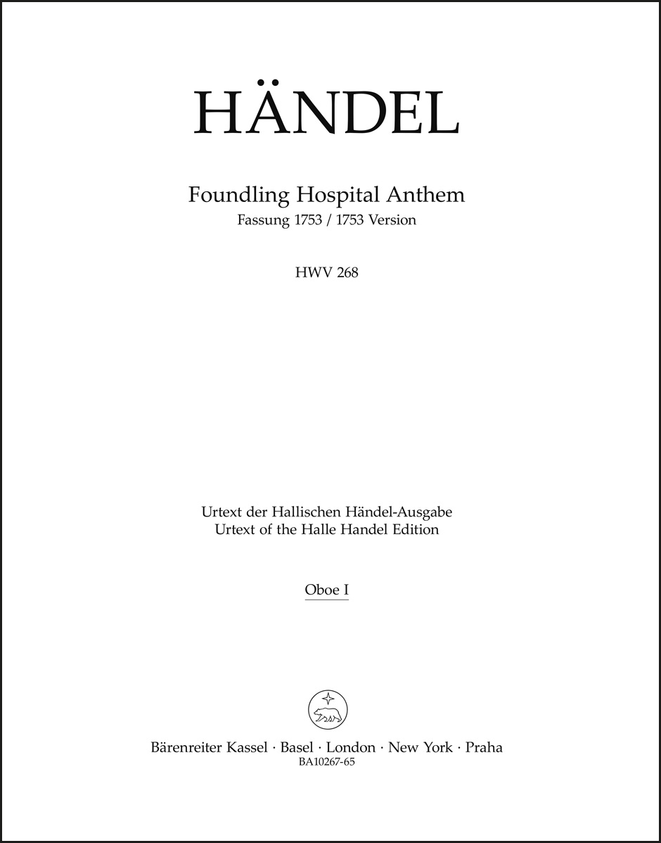 Front Cover Image Foundling Hospital Anthem HWV 268