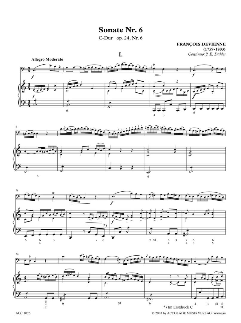 Other Cover Image 6 Sonaten für Fagott und Basso Continuo Nr.6 C-Dur op. 24,6